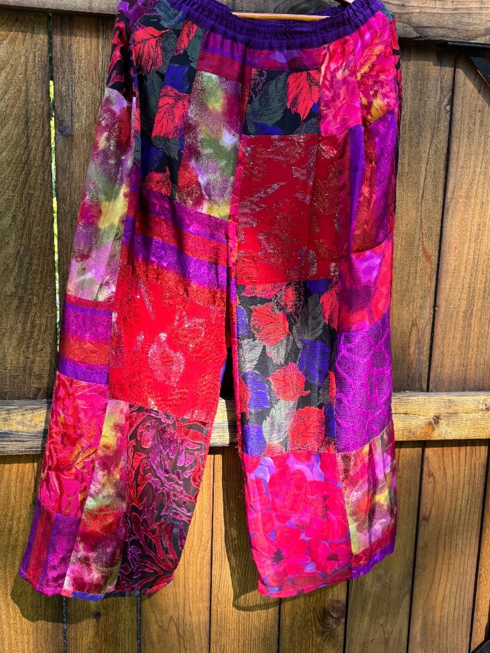 Maggie Sheherd designer top and pants, size L, Polyester/fiber blend